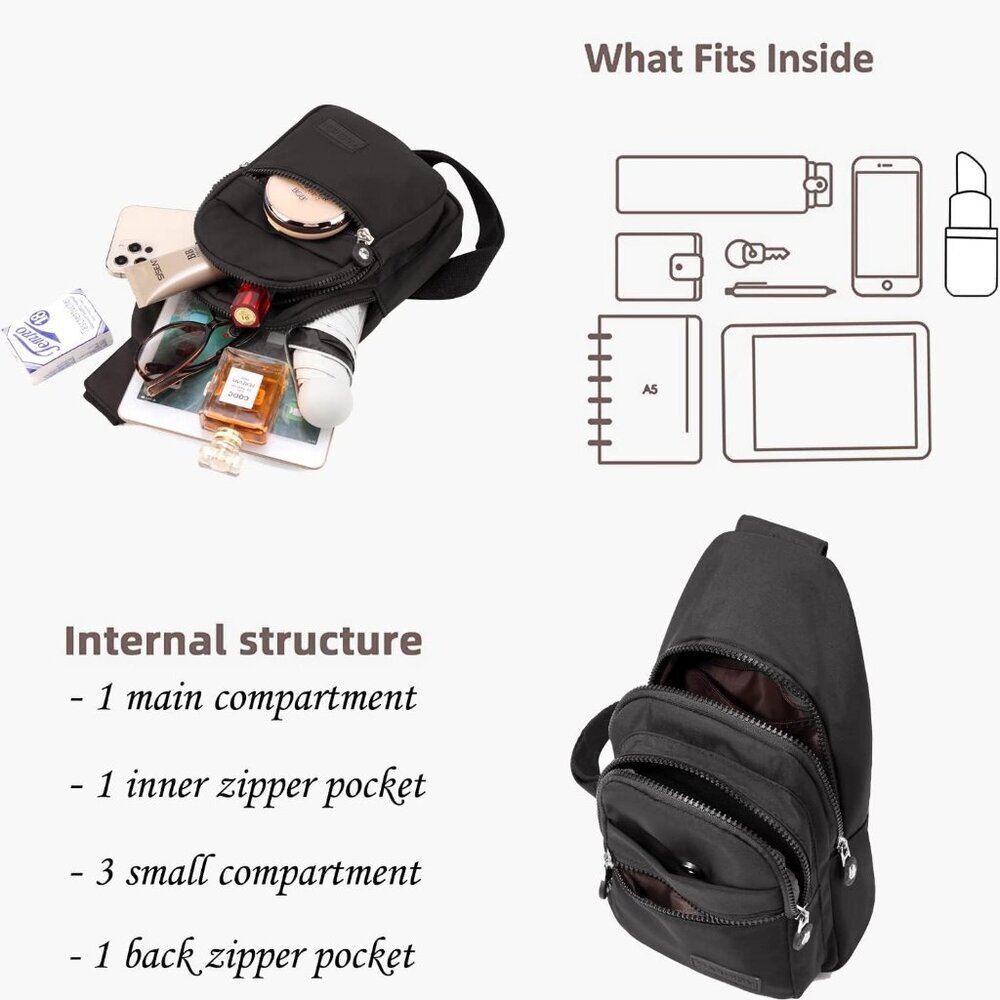 Small Sling Bag for Women, Sling Backpack Daypack Fanny Pack Crossbody Bags for - Picture 7 of 9